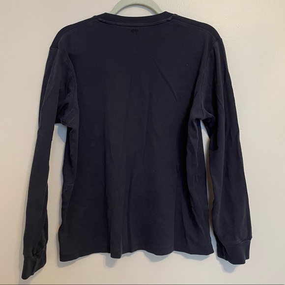 UNIQLO M medium men long sleeve navy t-Shirt 100% Cotton - Picture 2 of 4